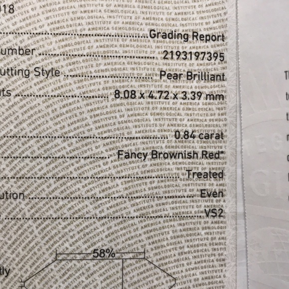 ❌❌❌SOLID ❌❌❌NWOT GIA VS1 VS2 PLATINUM 1.04CTW RED DIAMOND RING R😉 VALUE 8950.00 - Picture 11 of 14